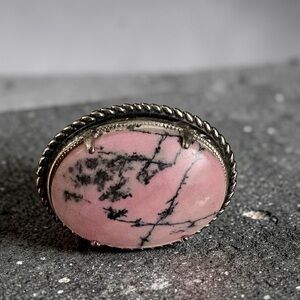 Rhodolite Vintage Silver-Tone Brooch